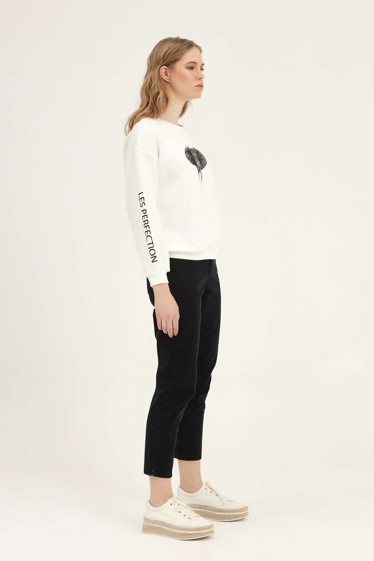 Elephant print sweatshirt, White, S