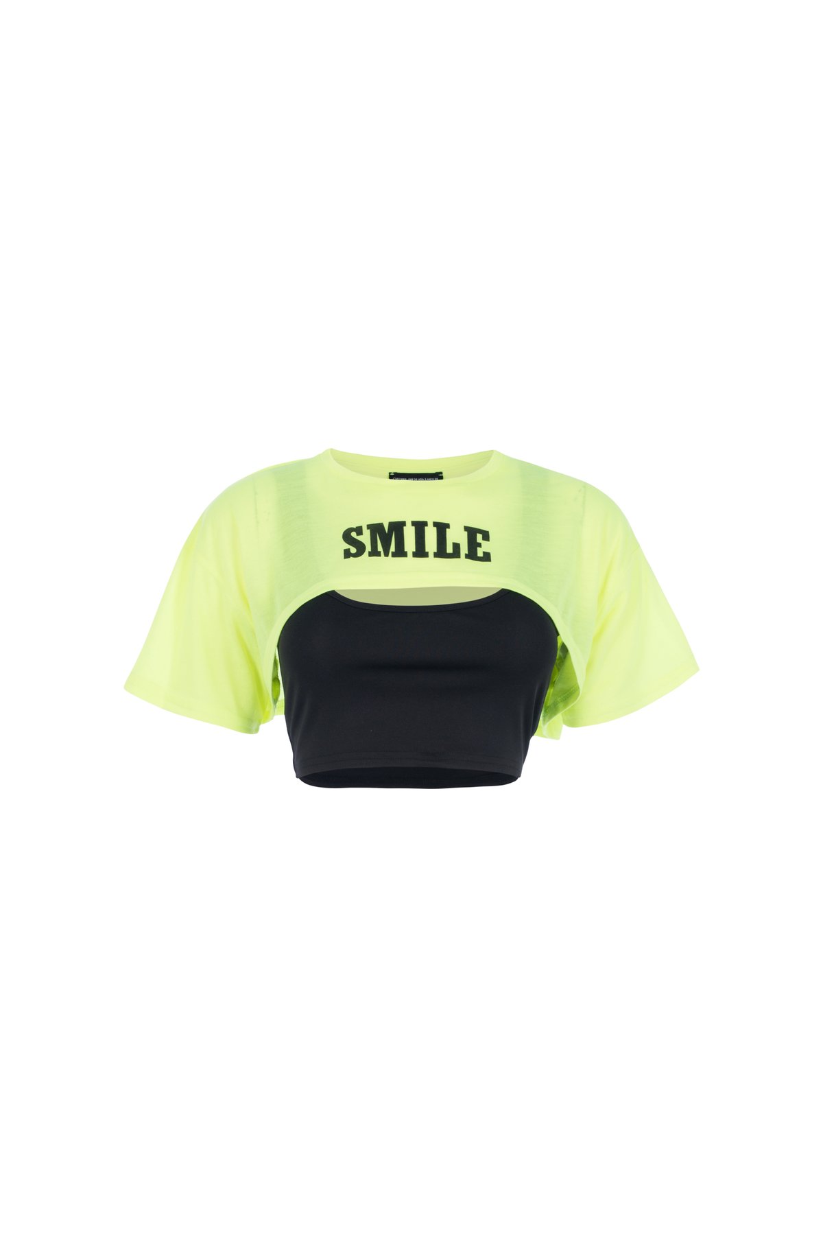 Neon Sports Top, Black, S