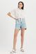 Denim shorts with belt at the waist, Голубой, 36