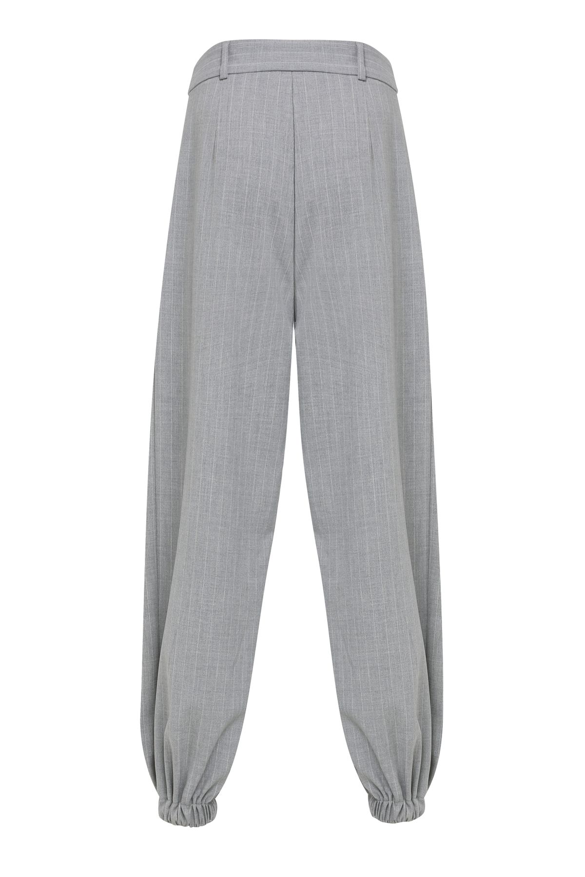 Baggy striped trousers, Grey, S