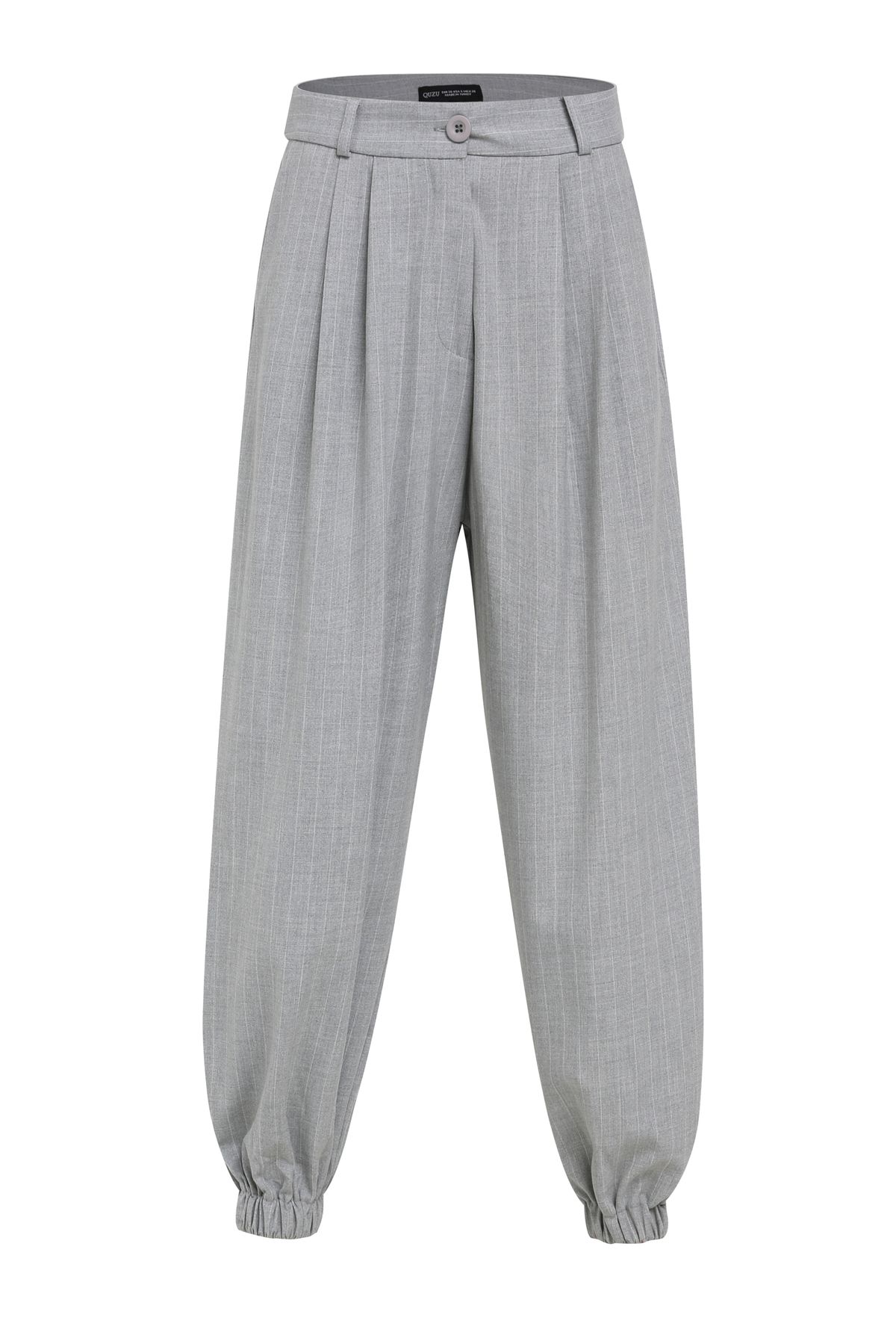 Baggy striped trousers, Grey, S