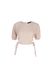 Side Tie Cropped Blouse, Beige, S