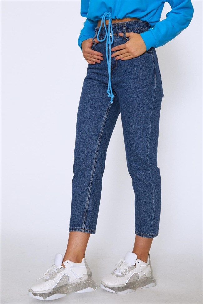 High Waisted Jeans Mavi, Темно-синий, 26