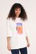 Oversize T-shirt with print, White, S