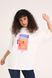 Oversize T-shirt with print, White, S