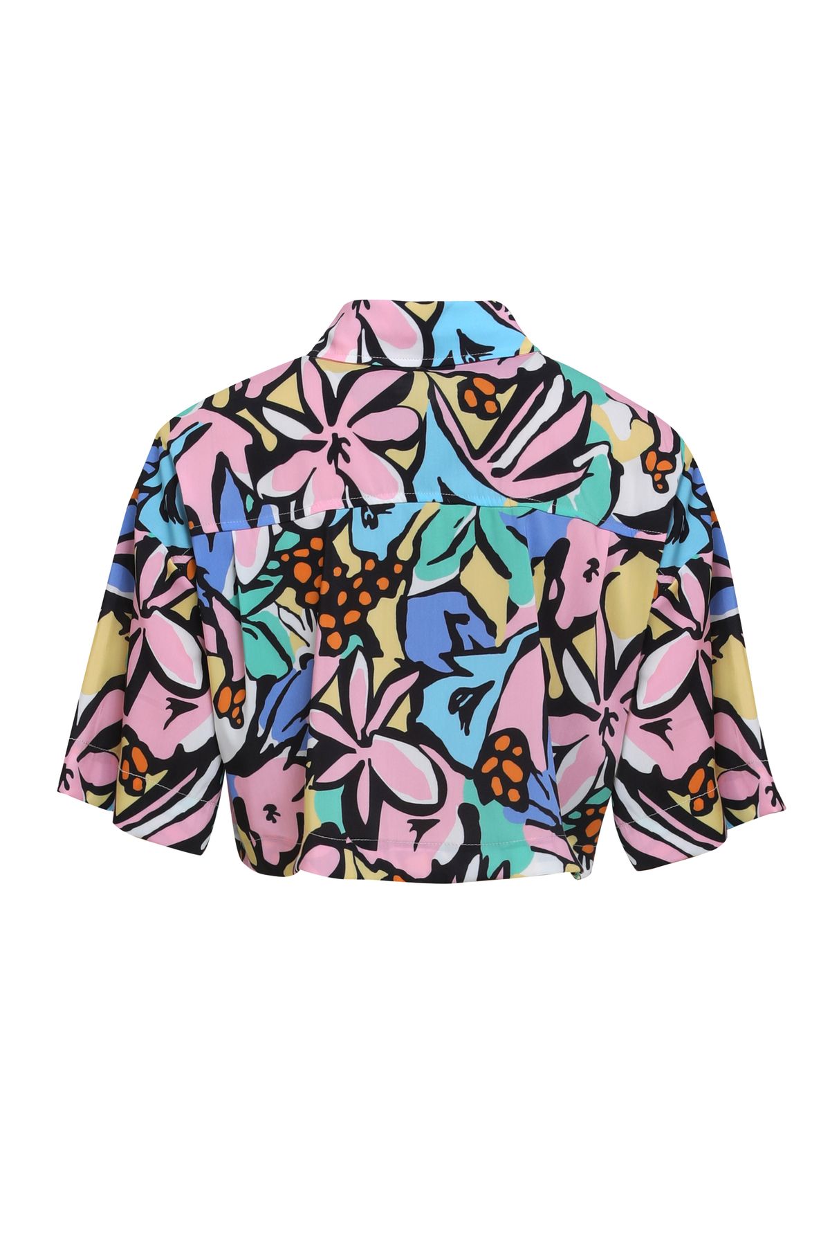 Cropped printed shirt, Multicolor, S