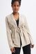 Linen blazer with belt, Beige, 40