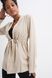 Linen blazer with belt, Beige, 40