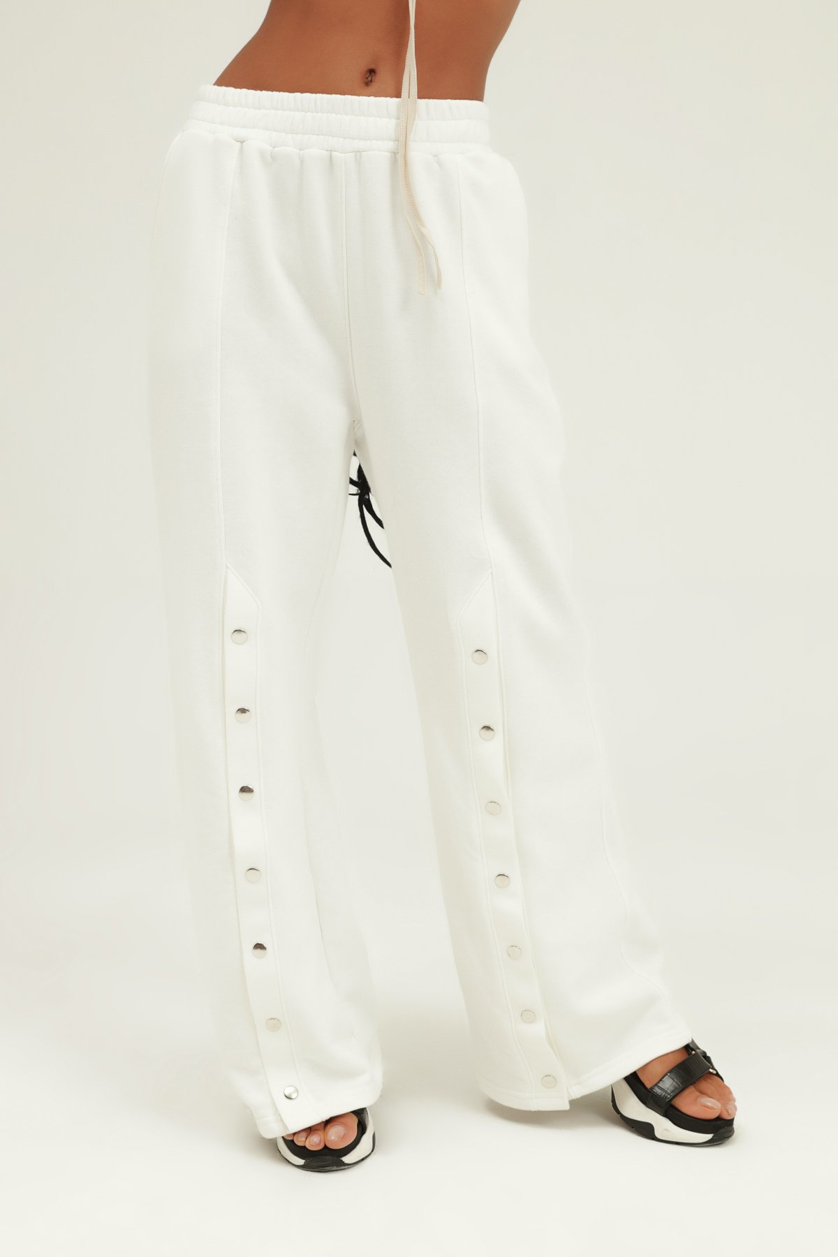 Trousers with details, White, M