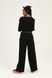 Wide trousers with belt, Black, S