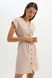 V-neck dress with buttons, Beige-Pink, 36