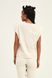 Sleeveless T-shirt with shoulders, Beige, S