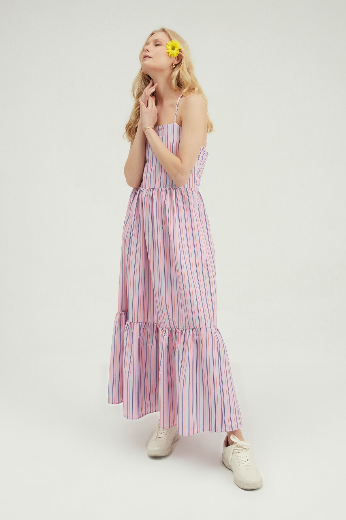 Striped dress, Розовый, S