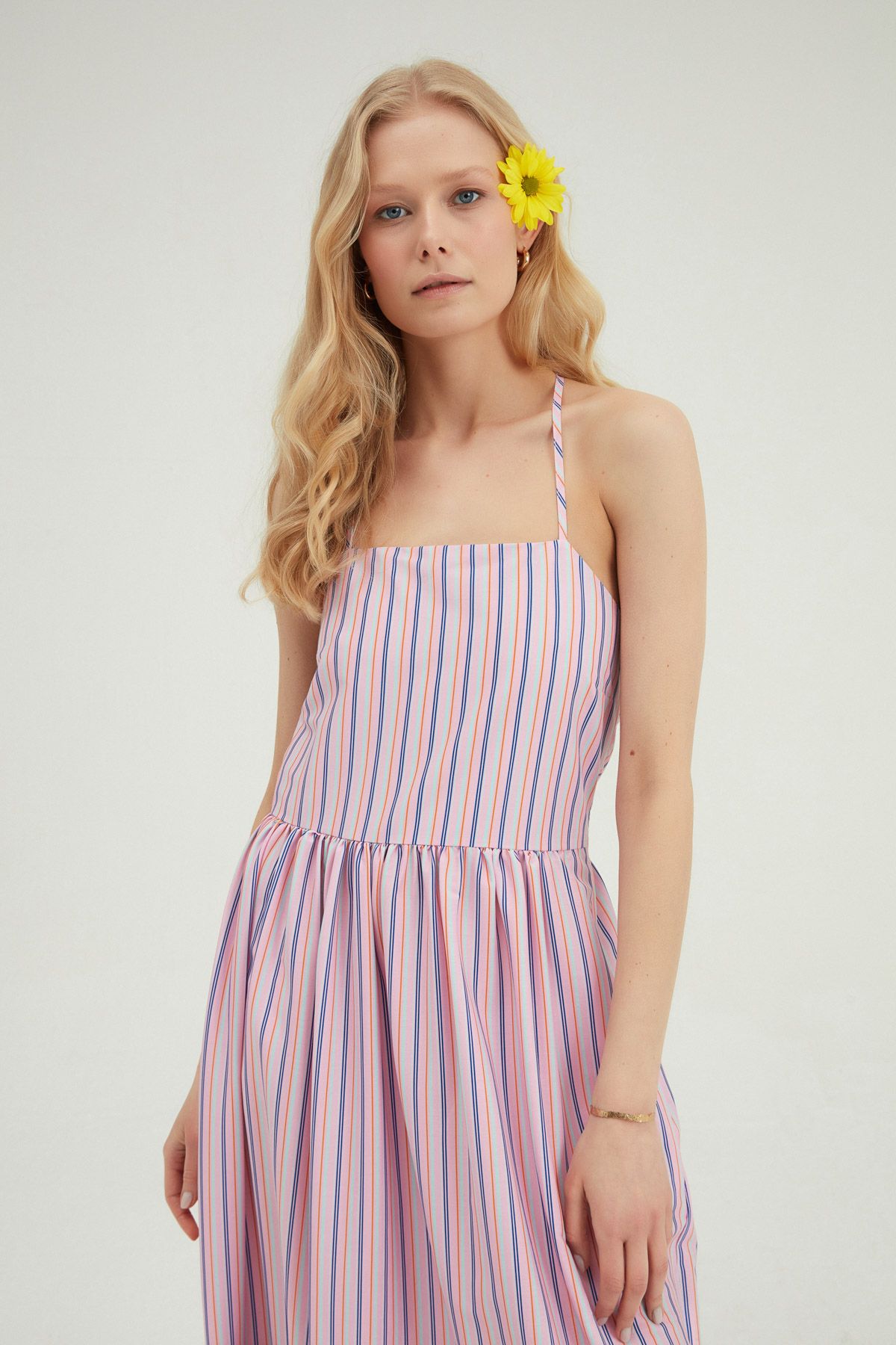 Striped dress, Розовый, S