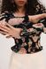 Floral blouse, Black, S