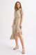 Striped slant dress, Beige, S