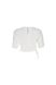 Side Tie Cropped Blouse, White, S