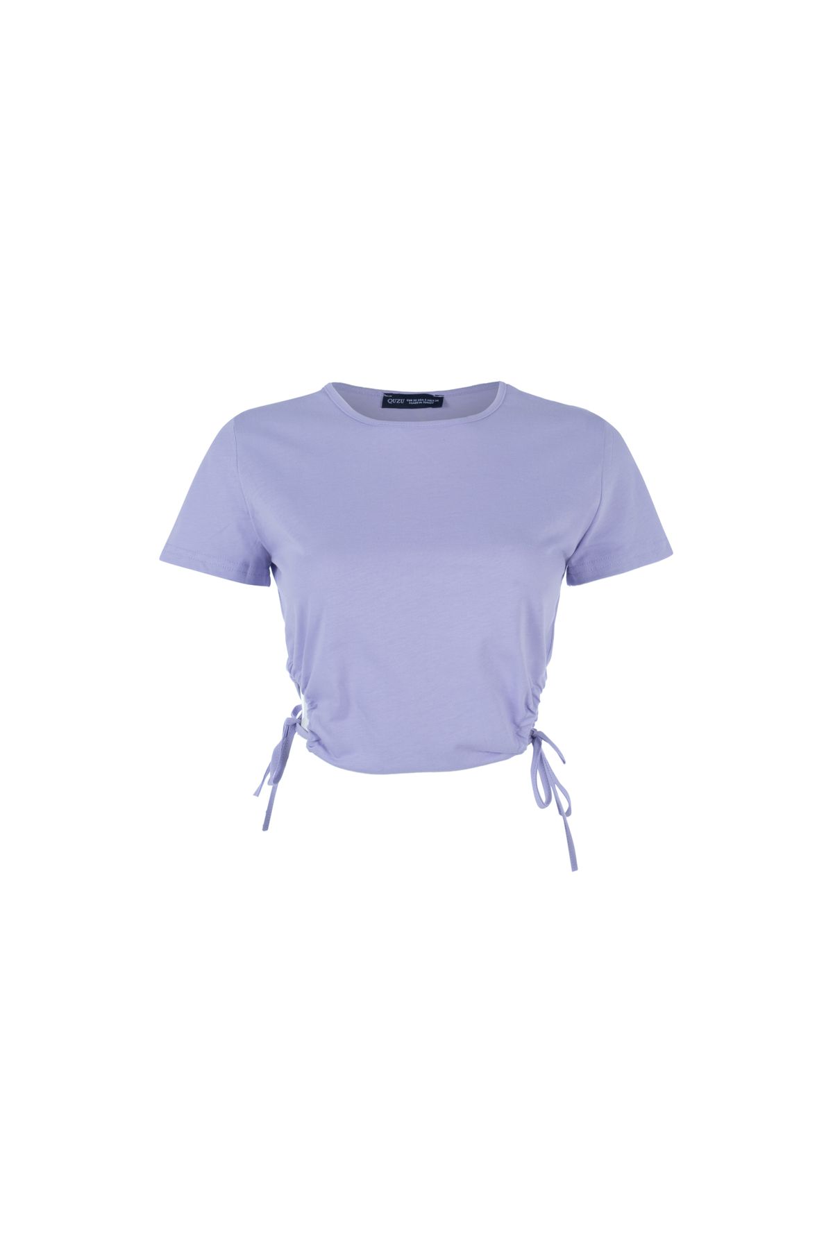 T-shirt with side ties, Lilac, S