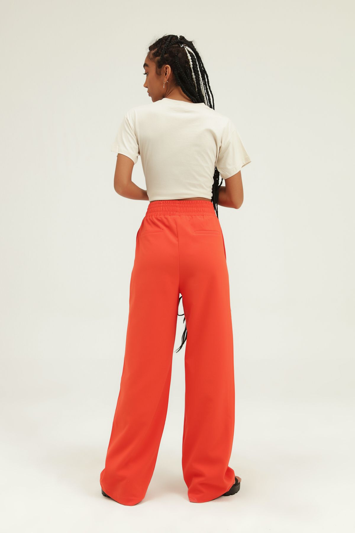 Wide pants, Orange, S