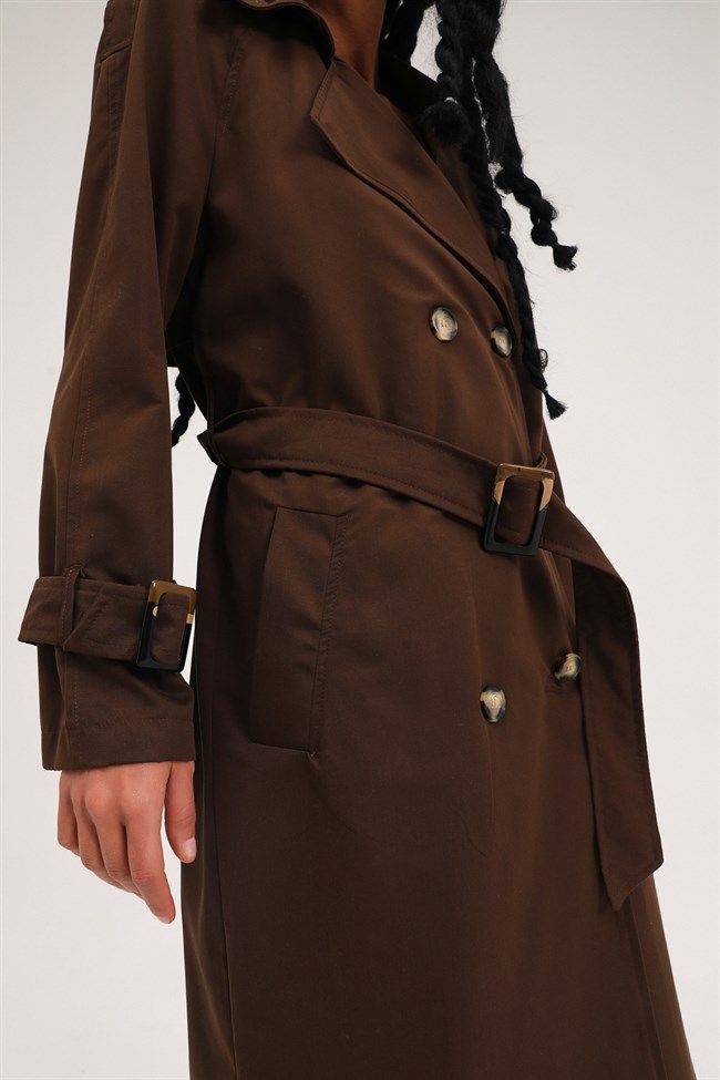 Trench Coat, Коричневый, S