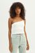 Cropped one shoulder tank top, White, S