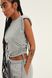 Gathered T-shirt, Grey, S