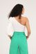 One-shoulder bodysuit with puff sleeves, White, S