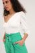 One-shoulder bodysuit with puff sleeves, White, M