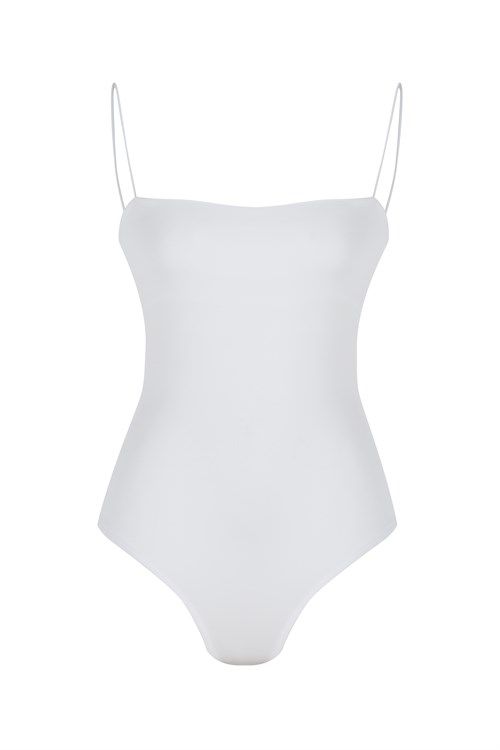 Bodysuit with thin straps, White, S