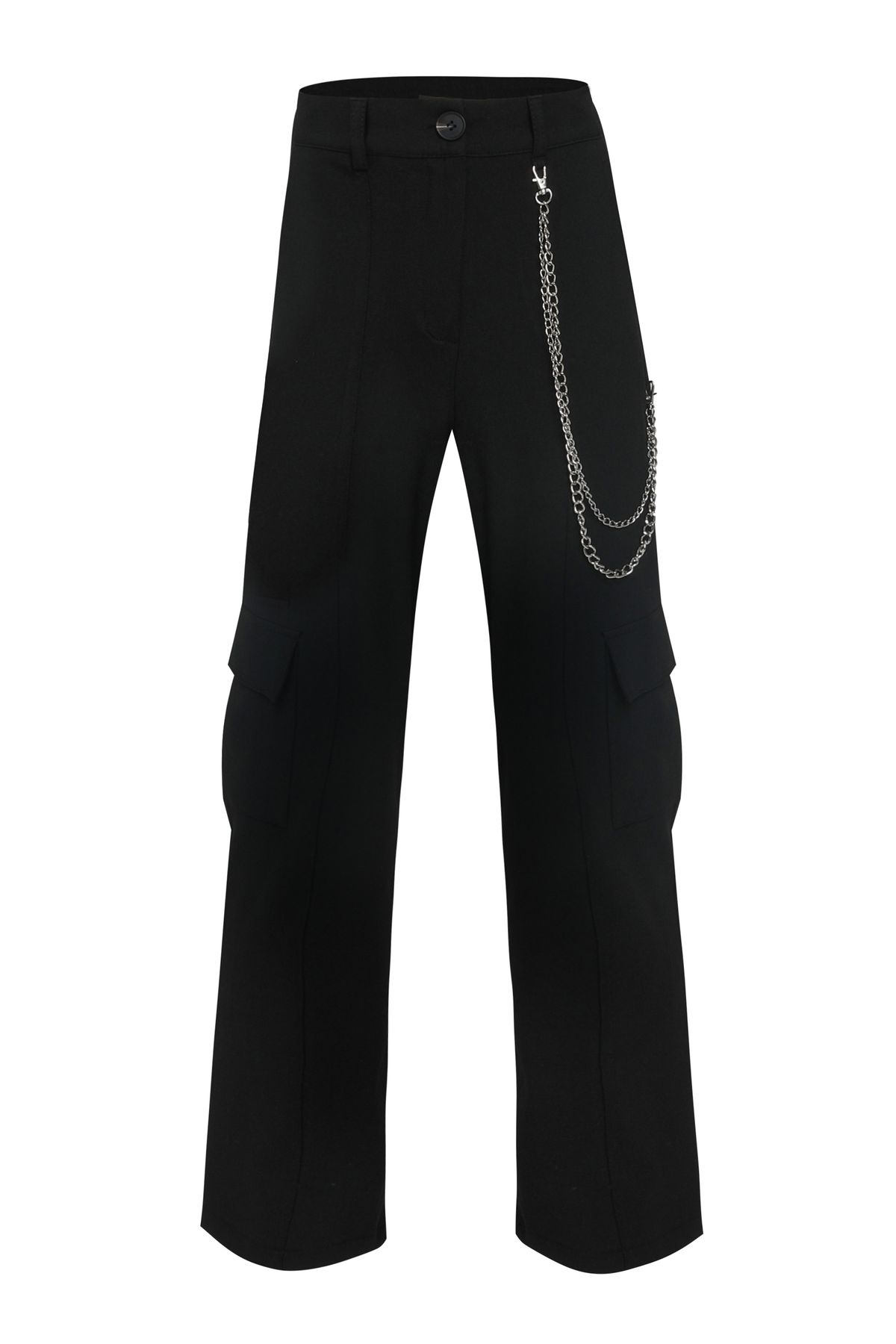 Pants with chain, Black, S