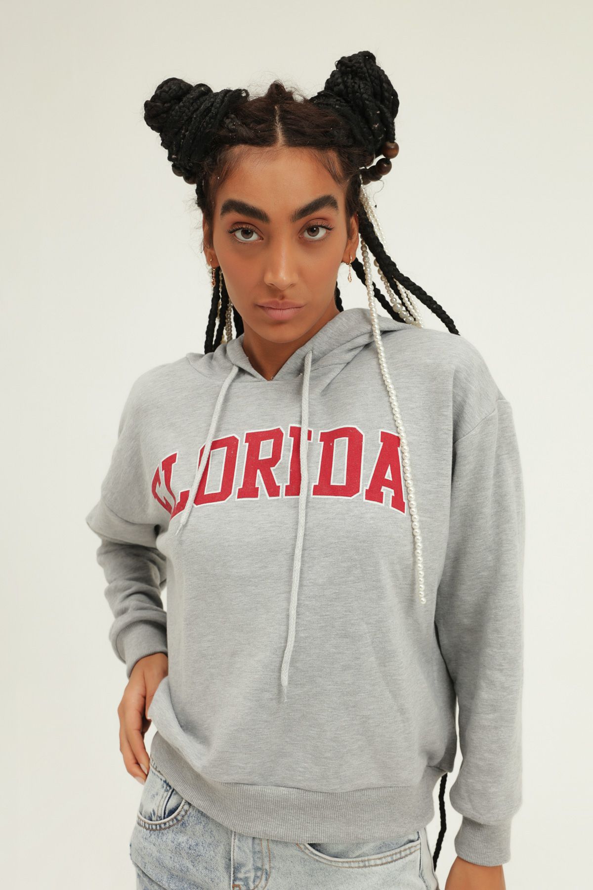 Hoodie Florida, Grey, S