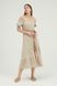 Long dress with a thin belt, Beige, S